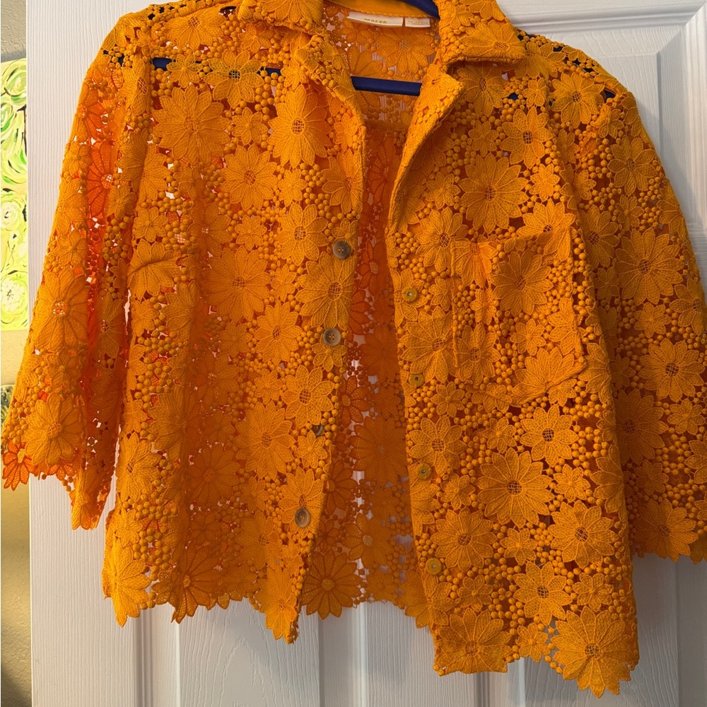Maeve Orange Floral Lace Jacket